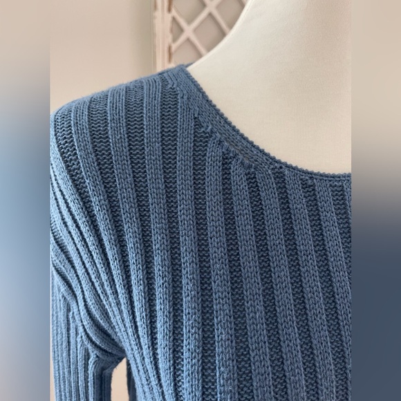 Peruvian Connection Rowe Ribbed Sweater In Blue Size S - Picture 2 of 15